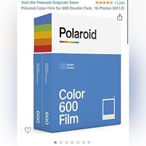 Polaroid Color Film for 600 Double Pack, 16 Photos new retail $35